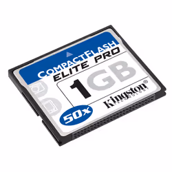Kingston Technology 1024MB CompactFlash Elite Pro Card (Single Level Cell), 1 Go, CompactFlash, 10 Mo/s, 8 Mo/s
