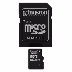 Kingston Technology SDC4/32GB, 32 Go, MicroSDHC, Flash, Noir