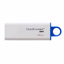 Kingston Technology DataTraveler G4, 16 Go, USB Type-A, 3.2 Gen 1 (3.1 Gen 1), Casquette, 10,31 g, Bleu, Blanc