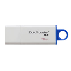 Kingston Technology DataTraveler G4 lecteur USB flash 16 Go USB Type-A 3.2 Gen 1 (3.1 Gen 1) Bleu, Blanc