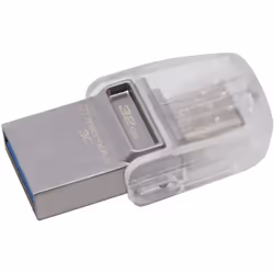 Kingston Technology DataTraveler microDuo 3C 32GB, 32 Go, USB Type-A / USB Type-C, 3.2 Gen 1 (3.1 Gen 1), 100 Mo/s, Casquette ...