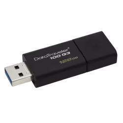 Kingston Technology DataTraveler 100 G3, 128 Go, USB Type-A, 3.2 Gen 1 (3.1 Gen 1), 100 Mo/s, Slide, Noir