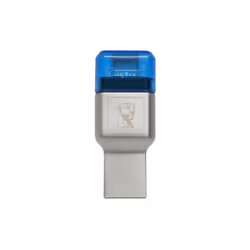 Kingston Technology MobileLite Duo 3C lecteur de carte mémoire USB 3.2 Gen 1 (3.1 Gen 1) Type-A/Type-C Bleu, Argent