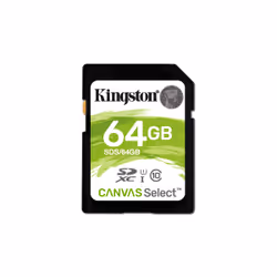 Kingston Technology Canvas Select, 64 Go, SDXC, Classe 10, UHS-I, 80 Mo/s, 10 Mo/s