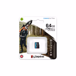 Kingston Technology Carte microSDXC Canvas Go Plus 170R A2 U3 V30 de 64 Go sans ADP