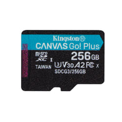 Kingston Technology Carte microSDXC Canvas Go Plus 170R A2 U3 V30 de 256 Go sans ADP