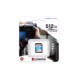 Kingston Technology Carte SDXC Canvas Go Plus 170R C10 UHS-I U3 V30 de 512 Go