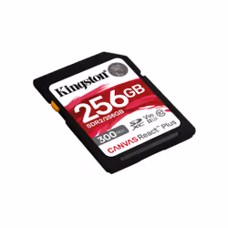 Kingston Technology 256GB Canvas React Plus SDXC UHS-II 300R/260W U3 V90 for Full HD/4K/8K