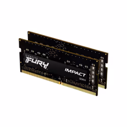 Kingston Technology FURY 16GB 3200MT/s DDR4 CL20 SODIMM (Kit of 2) Impact, 16 Go, 2 x 8 Go, DDR4, 3200 MHz, 260-pin SO-DIMM