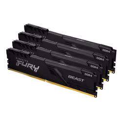 Kingston Technology FURY 128Go 3200MT/s DDR4 CL16 DIMM (Kit de 4) Beast Black, 128 Go, 4 x 32 Go, DDR4, 288-pin DIMM
