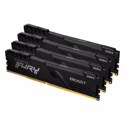 Kingston Technology FURY 32Go 3200MT/s DDR4 CL16 DIMM (Kit de 4) Beast Black, 32 Go, 4 x 8 Go, DDR4, 288-pin DIMM