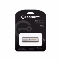 Kingston Technology IronKey Locker+ 50 lecteur USB flash 16 Go USB Type-A 3.2 Gen 1 (3.1 Gen 1) Argent