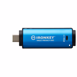 Kingston Technology IronKey Vault Privacy 50 lecteur USB flash 256 Go USB Type-C 3.2 Gen 1 (3.1 Gen 1) Noir, Bleu
