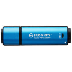 Kingston Technology IronKey Vault Privacy 50 lecteur USB flash 32 Go USB Type-C 3.2 Gen 1 (3.1 Gen 1) Noir, Bleu