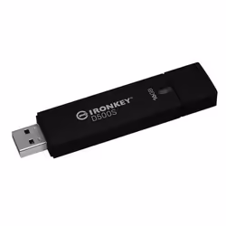 Kingston Technology IronKey D500S, 16 Go, USB Type-A, 3.2 Gen 1 (3.1 Gen 1), 260 Mo/s, Casquette, Noir
