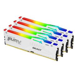 Kingston Technology FURY 64 Go 5200 MT/s DDR5 CL40 DIMM (Kits de 4) Beast White RGB XMP