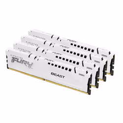 Kingston Technology FURY 64 Go 5600 MT/s DDR5 CL40 DIMM (Kits de 4) Beast White XMP, 64 Go, 4 x 16 Go, DDR5, 288-pin DIMM, Bl ...