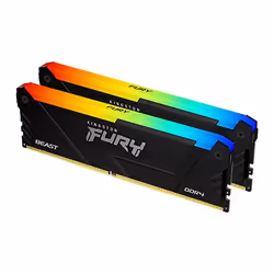 Kingston Technology FURY 64GB 3200MT/s DDR4 CL16 DIMM (Kits de 2) Beast RGB, 64 Go, 2 x 32 Go, DDR4, 3200 MHz, 288-pin DIMM