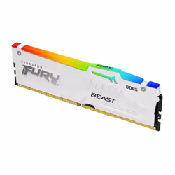 Kingston Technology FURY Beast 16GB 6400MT/s DDR5 CL32 DIMM White RGB XMP, 16 Go, 1 x 16 Go, DDR5, 288-pin DIMM, Blanc