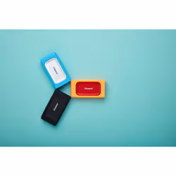 Kingston Technology Paquet de 3 étuis en caoutchouc pour SSD XS – noir, bleu clair, orange