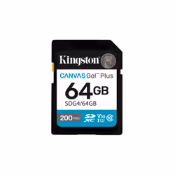 Kingston Technology 64 Go SDXC Canvas Go Plus Gen4 200 Mo/s C10 UHS-I U3 V30, 64 Go, SDXC, Classe 10, UHS-I, 200 Mo/s, Class  ...
