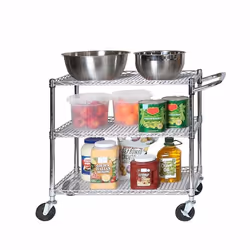 Seville classics - SHE18304BZ - Professionnel Chariot avec 3 etageres 864 x 457 x 851 cm galvanise