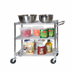 Seville classics - SHE18304BZ - Professionnel Chariot avec 3 etageres 864 x 457 x 851 cm galvanise