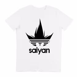 T-shirt homme blanc - Dragon Ball Z - Son Goku Saiyan - Logo Adidas - GL BOUTIK