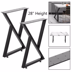 Pieds de table - VEVOR - 71 x 51 cm - Forme 8 - Charge Max 1000 KG - Pied de meuble en acier - Noir