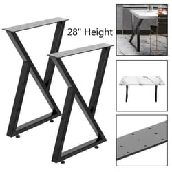 Pieds de table - VEVOR - 71 x 51 cm - Forme 8 - Charge Max 1000 KG - Pied de meuble en acier - Noir