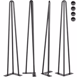 Pieds de table - VEVOR - 22 pouces - Acier au Carbone - Capacité 220 lbs - Noir