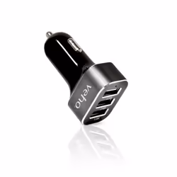 Veho VAA-010 chargeur d'appareils mobiles Smartphone, Tablette Noir, Gris Allume-cigare, USB Auto