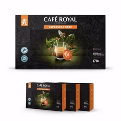 150 Capsules Compatibles NESPRESSO PRO® - CAFÉ ESPRESSO FORTE - Dosettes by Café Royal®