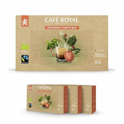 150 Capsules Compatibles NESPRESSO PRO® - CAFÉ ESPRESSO FORTE BIO - Dosettes by Café Royal®