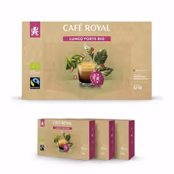 150 Capsules Compatibles NESPRESSO PRO® - CAFÉ LUNGO FORTE BIO - Dosettes by Café Royal®