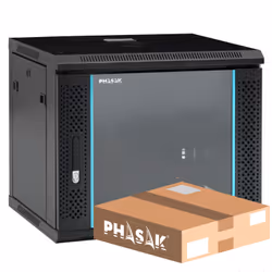 Phasak PHO 2109D, Rack monté sur le mur, 9U, 60 kg, Noir