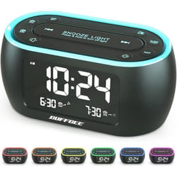 Réveil lumineux - GENERIC - Glow - Radio FM - Veilleuse 7 couleurs - Double alarme