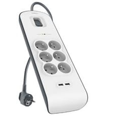 Belkin BSV604ca2m Blanc 6 sortie(s) CA 2 m