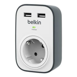 Belkin SurgeCube Noir, Blanc 1 sortie(s) CA