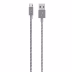 Belkin F2CU021BT04-GRY, 1,2 m, USB A, Micro-USB A, Mâle/Mâle, Gris