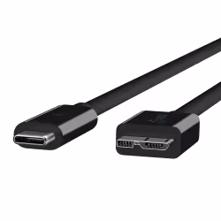 Belkin F2CU031BT1M-BLK, 0,91 m, USB C, Micro-USB B, USB 3.2 Gen 2 (3.1 Gen 2), Mâle/Mâle, Noir