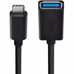 Belkin F2CU036btBLK, USB C, USB A, USB 3.2 Gen 1 (3.1 Gen 1), 5000 Mbit/s, Noir