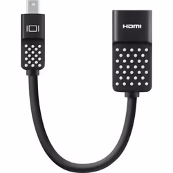 Belkin Mini DisplayPort/HDMI, 0,127 m, HDMI, Mini DisplayPort, Femelle, Mâle, Noir