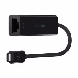 Belkin USB-C/Gigabit Ethernet, Avec fil, RJ-45, USB, 1000 Mbit/s, Noir