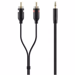 Belkin F3Y116BT2M, 2 x RCA, Mâle, 3,5mm, Mâle, 2 m, Noir