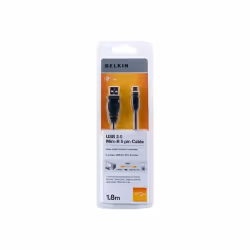 Belkin USB 2.0 A/Mini USB B, 1.8m, 1,8 m, USB A, Mini-USB B, USB 2.0, Noir