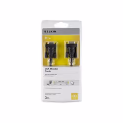 Belkin F2N028BT3M, 4,57 m, HDDB15, VGA (D-Sub), Mâle, Mâle, Beige, Noir