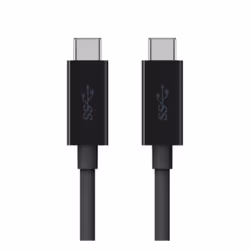 Belkin F2CU049bt2M-BLK, 2 m, USB C, USB C, USB 3.2 Gen 1 (3.1 Gen 1), Mâle/Mâle, Noir