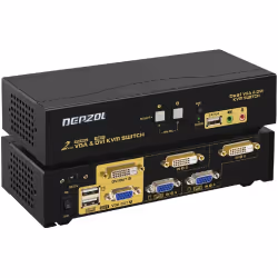Belkin F1DN202KVM-UN-3, 3840 x 2160 pixels, 4K Ultra HD, Grille de montage, Noir