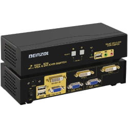 Belkin F1DN202KVM-UN-3 commutateur écran, clavier et souris Grille de montage Noir
